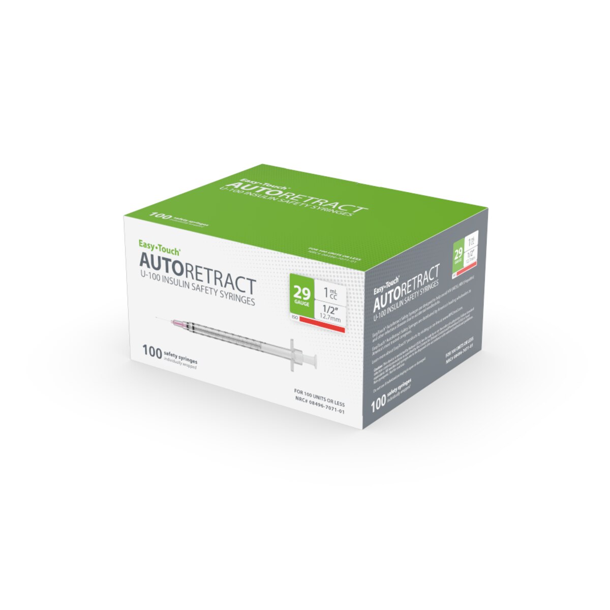 MHC | ET 29G 1/2in 1mL U-100 Auto Retract Syringe [TB]